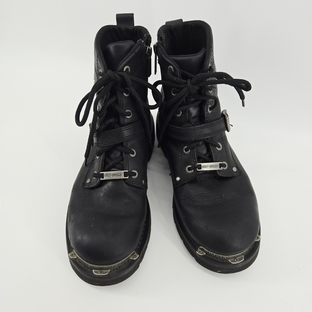 Harley-Davidson® Women's Becky 5.5-Inch Black Leather Motorcycle Boots 10 M - Picture 3 of 9